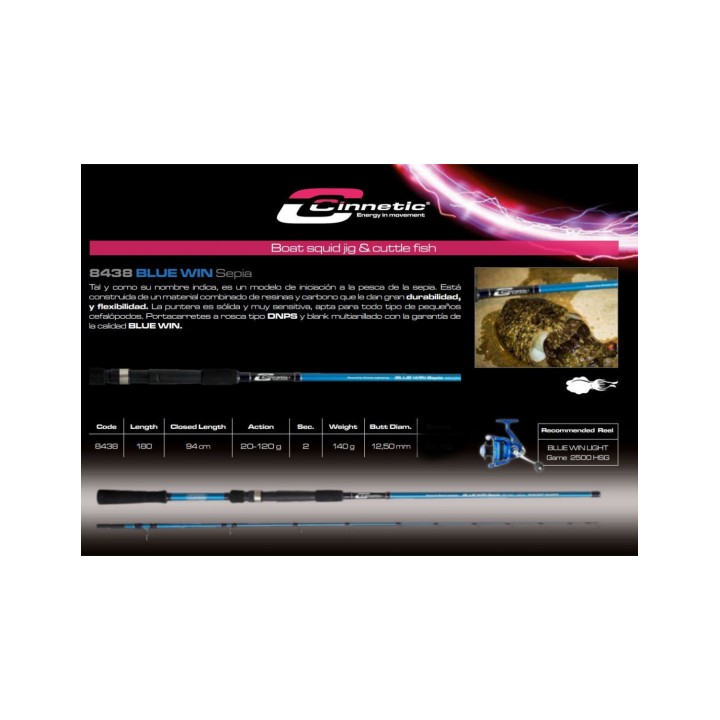 Pack Caña Cinetic sepia 1,80mts + Carrete yokozuna miata 2500 con trenzado