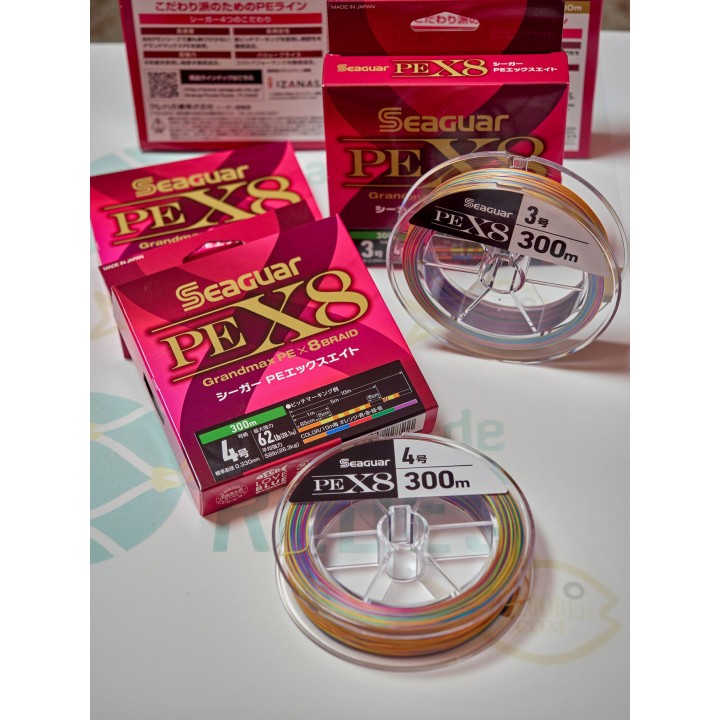 Línea trenzada Seaguar PE X8 300m – Alta resistencia y visibilidad