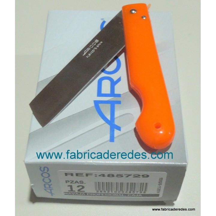 Navaja profesional 85mm punta cortada naranja