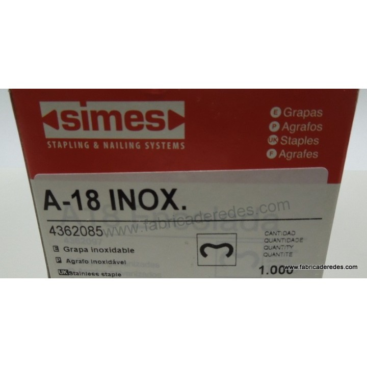 Grapa anillada Inoxidable A18