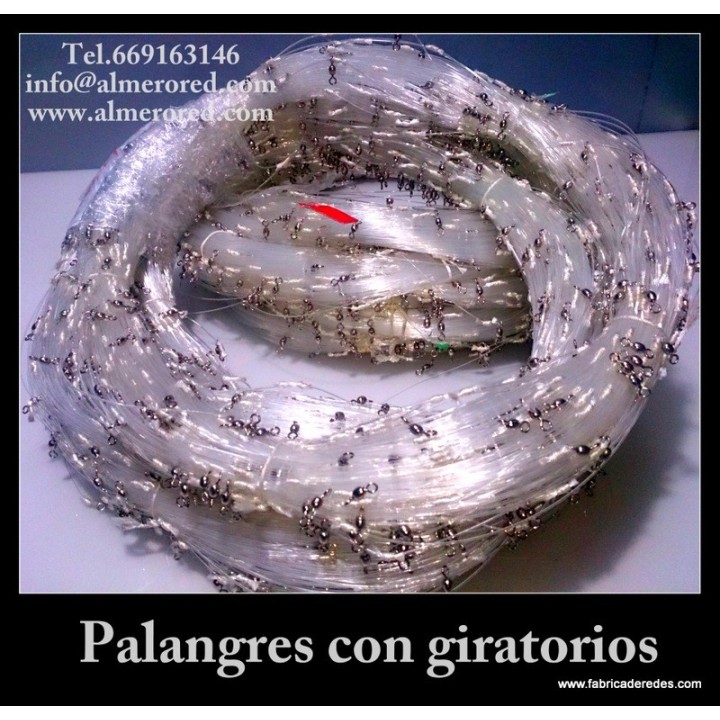 Madeja de linea de pesca con girarotios de 500 metros x 500 giratorios
