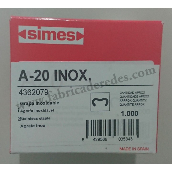 Grapa anilla inoxidable A20