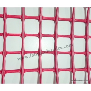 MALLA PLASTICA CUADRADA ROJA 3CM X 3CM