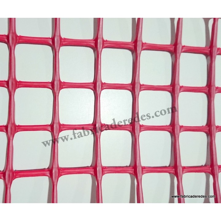 MALLA PLASTICA CUADRADA ROJA 3CM X 3CM