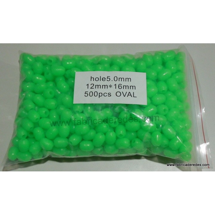 Perlita luminosa verde 5mm x 12mm Ovalada