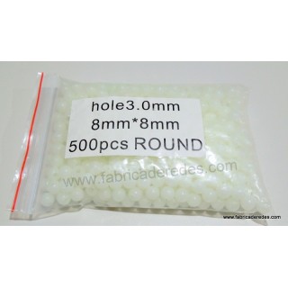 Perlita luminosa blanca 3.0mm x 8mm