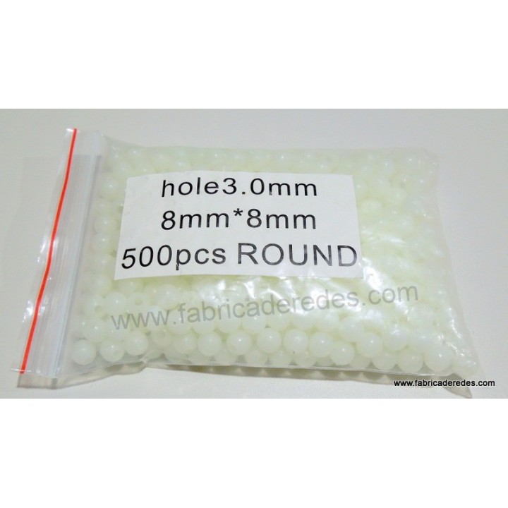 Perlita luminosa blanca 3.0mm x 8mm