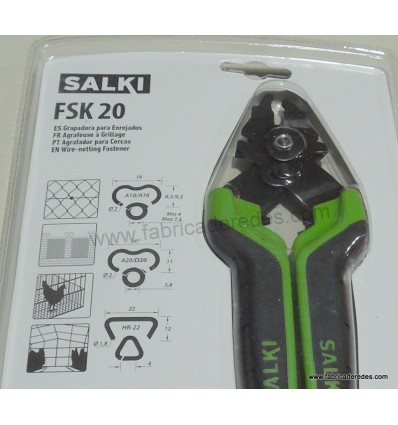 SALKI Pack Pinzatrice Recinzioni con caricatore FSK20C - Pinze per  recinzioni con taglierina a filo incorporato +