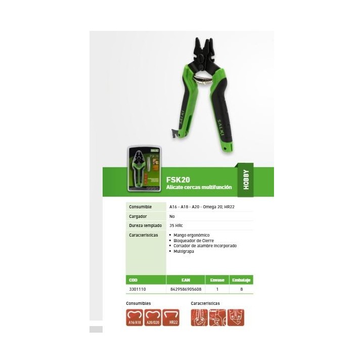 Grapadora Salki Sin cargador Mod FSK20 A16 a A20