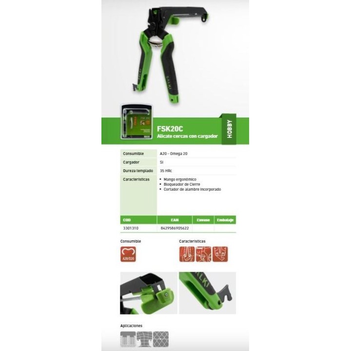 Grapadora Salki con cargador Mod FSK20S A20