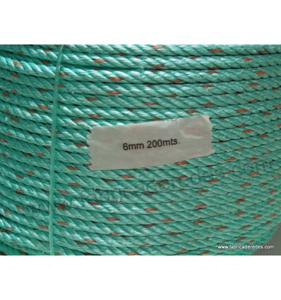 Polysteel rope 6mm x 200 meters for fishing rod regulation.