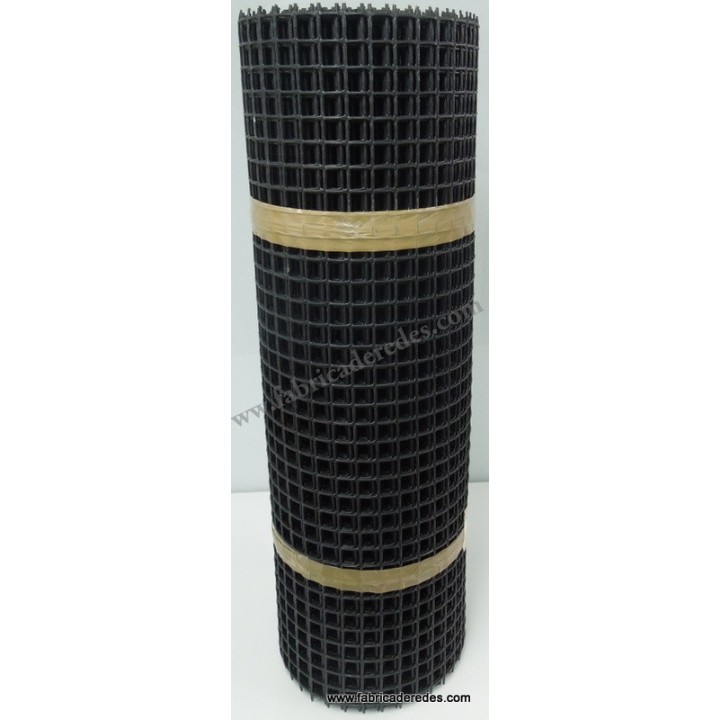 SQUARE PLASTIC MESH BLACK 2,5cm x 2,5m 540grs