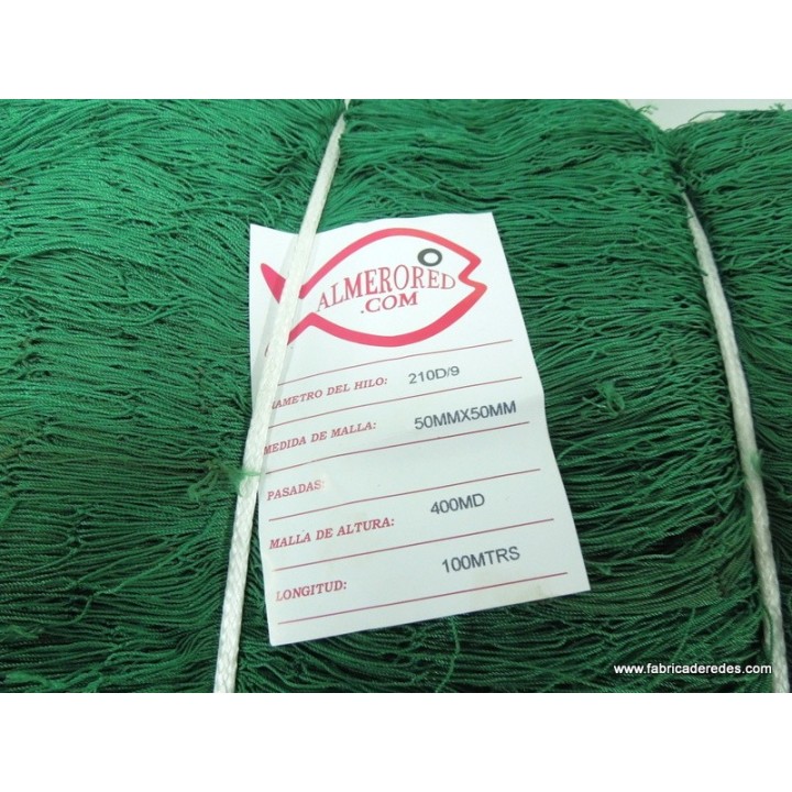 Red 210/9 x 50mm x 400mallas x 100 mts verde