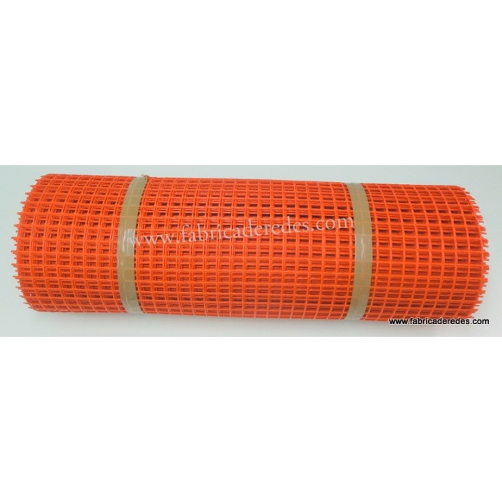Malla Plástica cuadrada Naranja 2,5cm x 2,5cm 540 grs