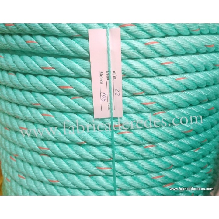 Cuerda polysteel 22mm x 100 mts