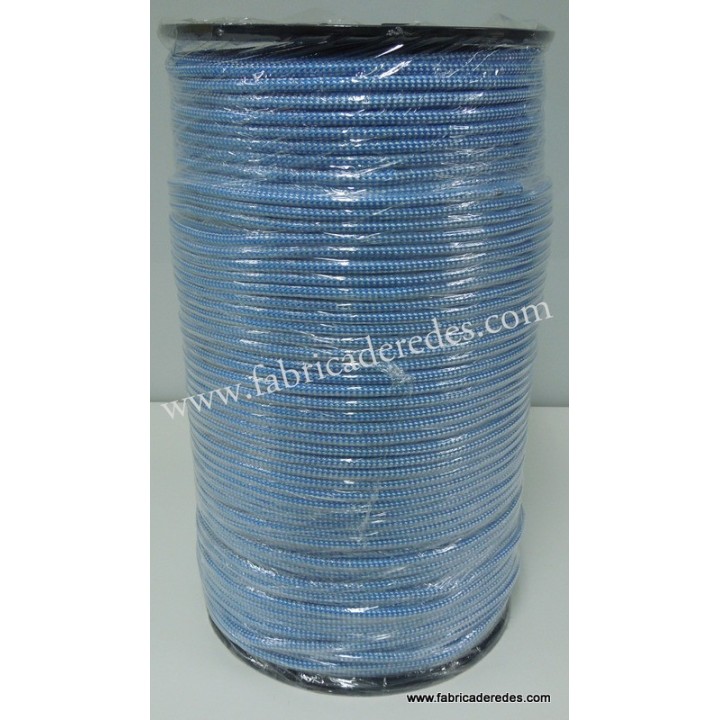Cuerda polipropileno 8mm x 500 metros Azul-Blanco