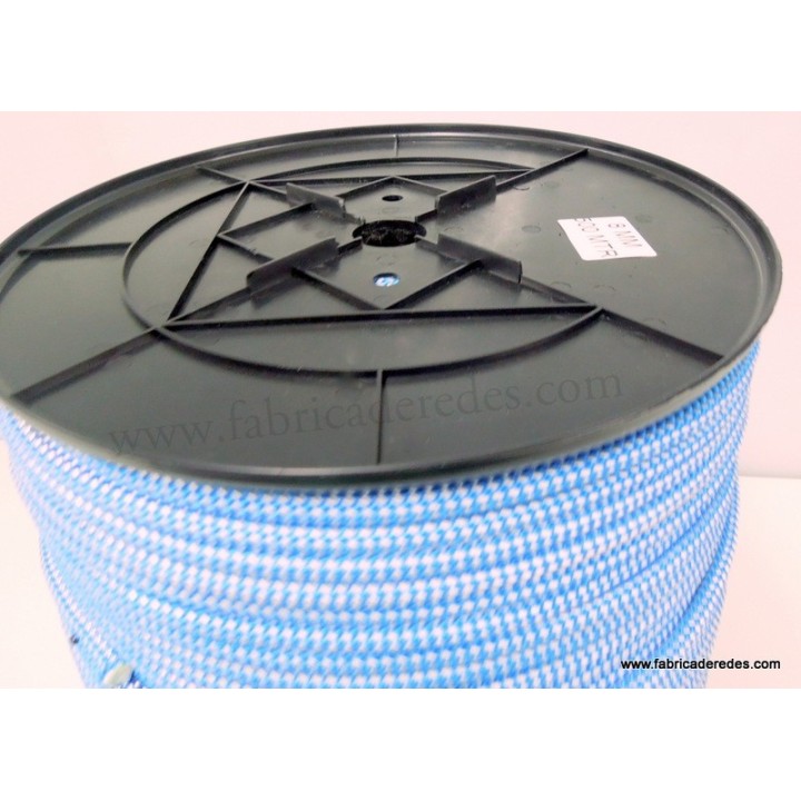 Cuerda polipropileno 8mm x 500 metros Azul-Blanco