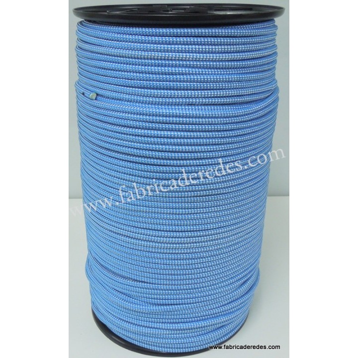 Cuerda polipropileno 8mm x 500 metros Azul-Blanco