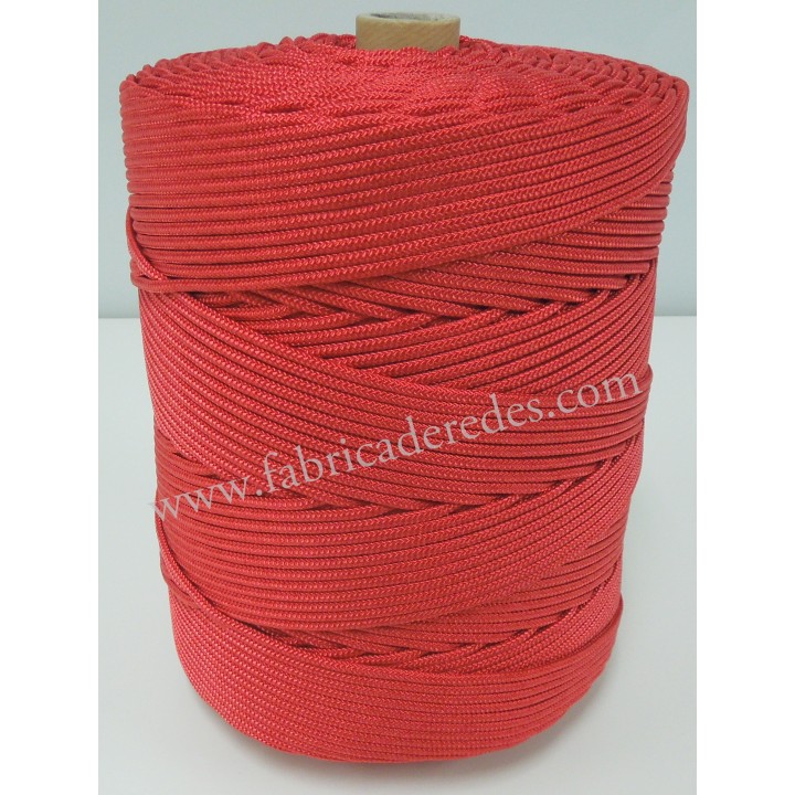 Cabo nylon trenzado 4,5mm x 500 metros Rojo