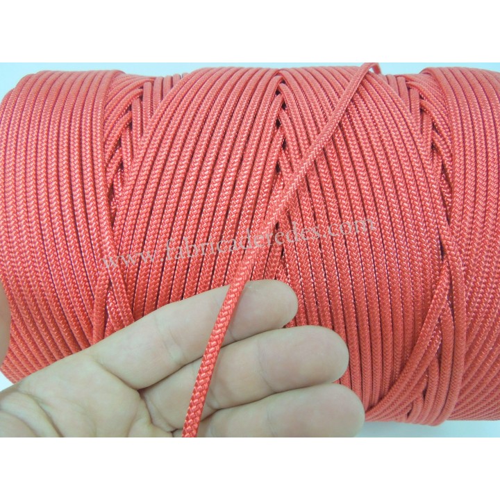 Cabo nylon trenzado 4,5mm x 500 metros Rojo