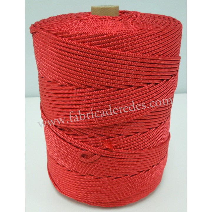 Cabo nylon trenzado 4,5mm x 500 metros Rojo