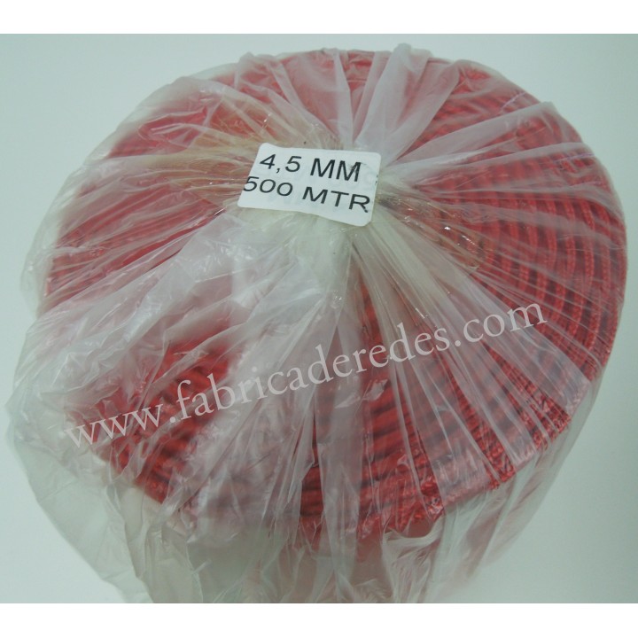 Cabo nylon trenzado 4,5mm x 500 metros Rojo