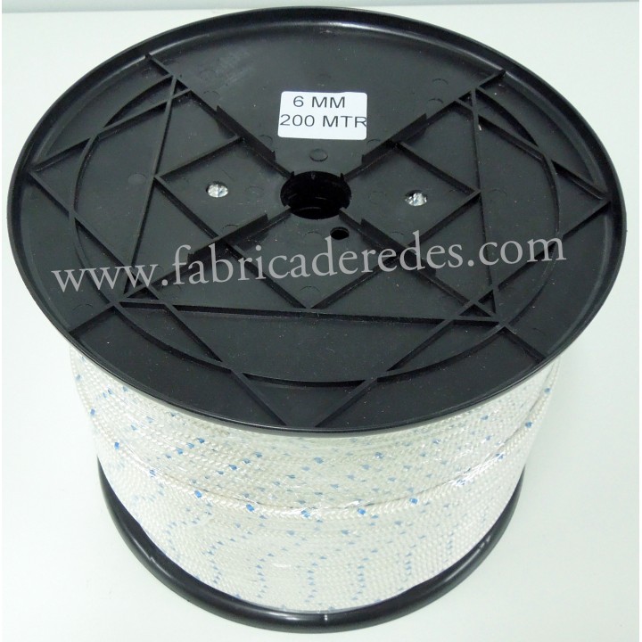 Cabo nylon trenzado 6mm x200mts