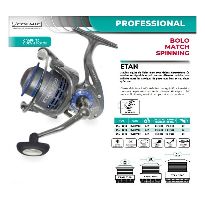 Carrete ETAN 2500- 5000 (8+1BB) COLMIC
