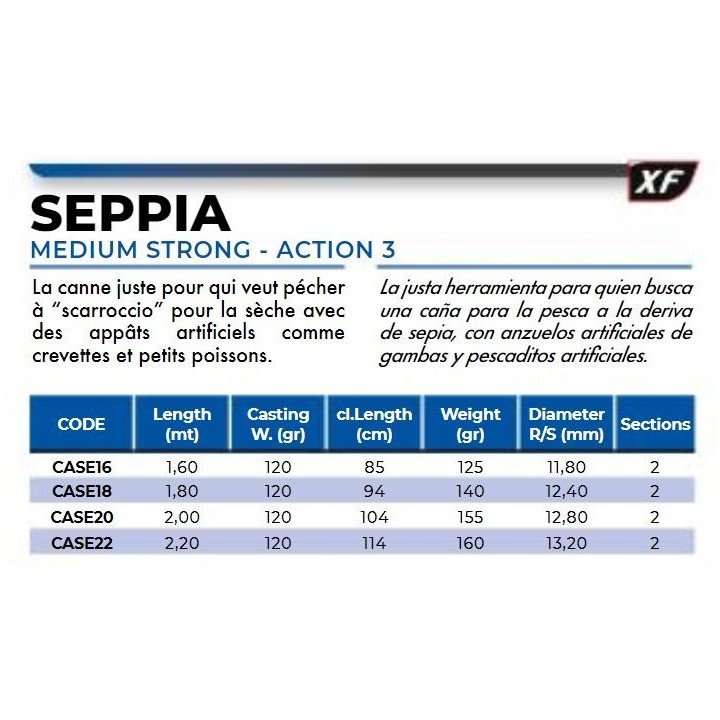 Rod seppia 1.60mts- 2.20mts (120grs)