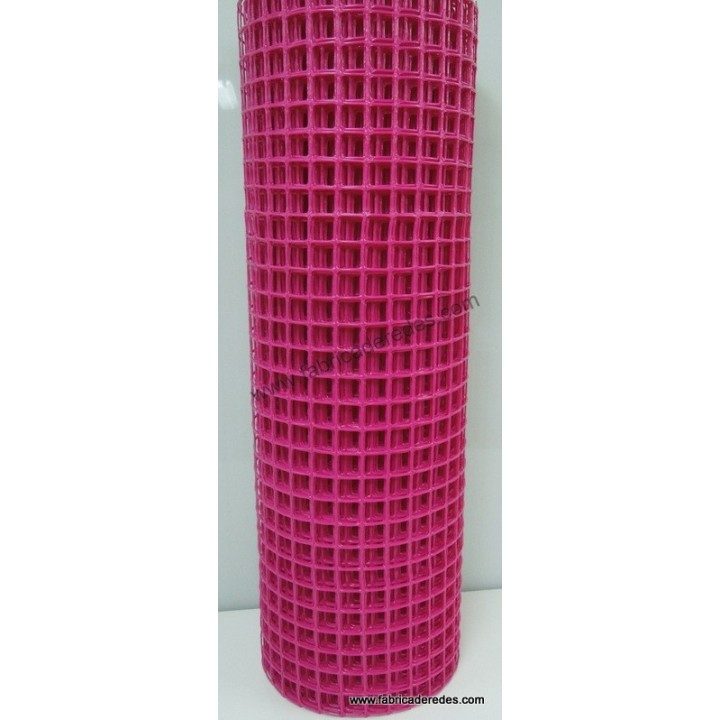 Malla plástica cuadrada rosa 3cm x 3cm 450gramos