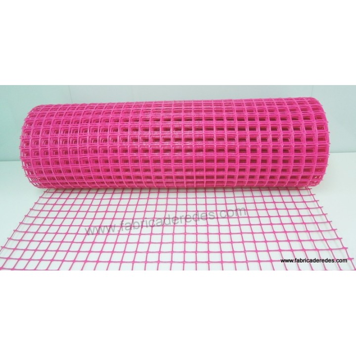 Malla plástica cuadrada rosa 3cm x 3cm 450gramos