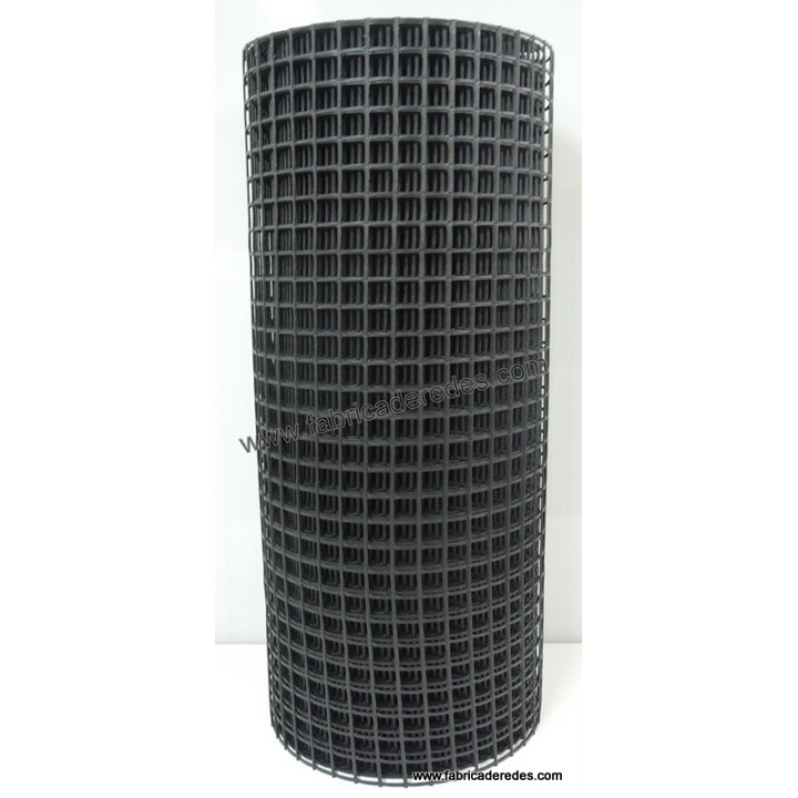 MALLA PLASTICA CUADRADA NEGRA 3CM X 3CM 750 GRAMOS