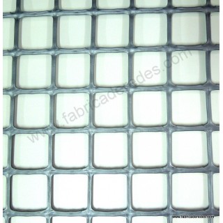 QUADRATISCHE KUNSTSTOFFMASCHE grau Silber 3 CM X 3 CM 450 GRAMM