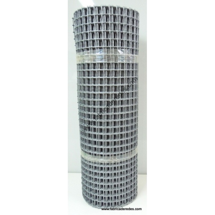 FILET DE PLASTIQUE CARRÉ gris d'argent 3CM X 3CM 450 GRAMMES