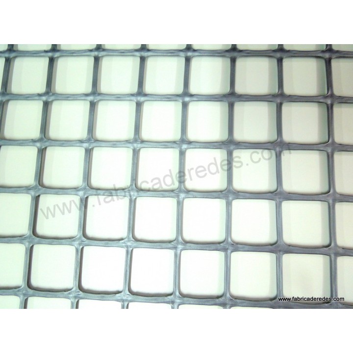 FILET DE PLASTIQUE CARRÉ gris d'argent 3CM X 3CM 450 GRAMMES