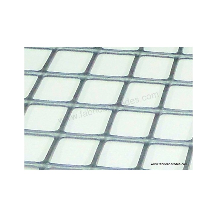 QUADRATISCHE KUNSTSTOFFMASCHE grau Silber 3 CM X 3 CM 450 GRAMM