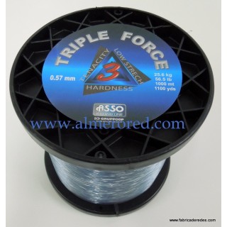 Monofilamento asso triple forza Carretes 0.57mm hasta 1.04mm x 1000 metro