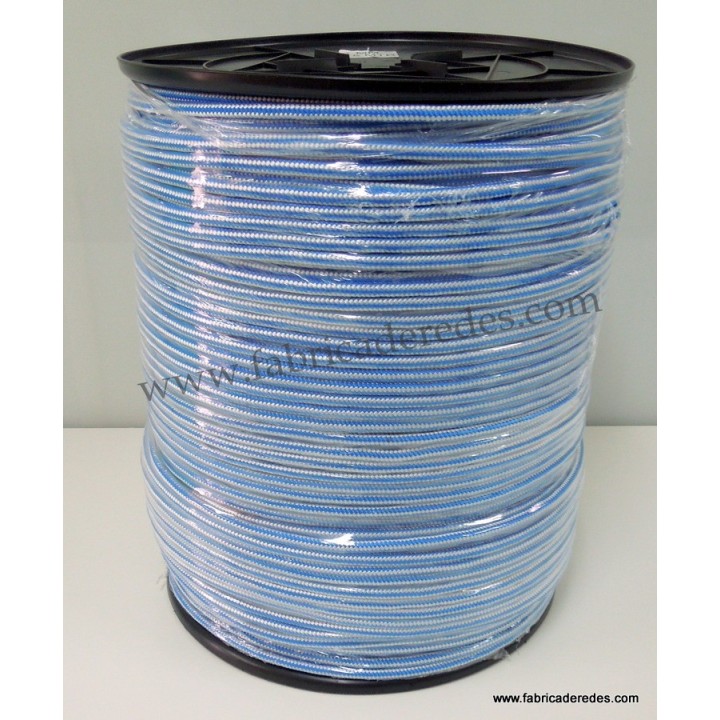 CUERDA POLIPROPILENO 7MM X 500 METROS BLANCO-AZUL