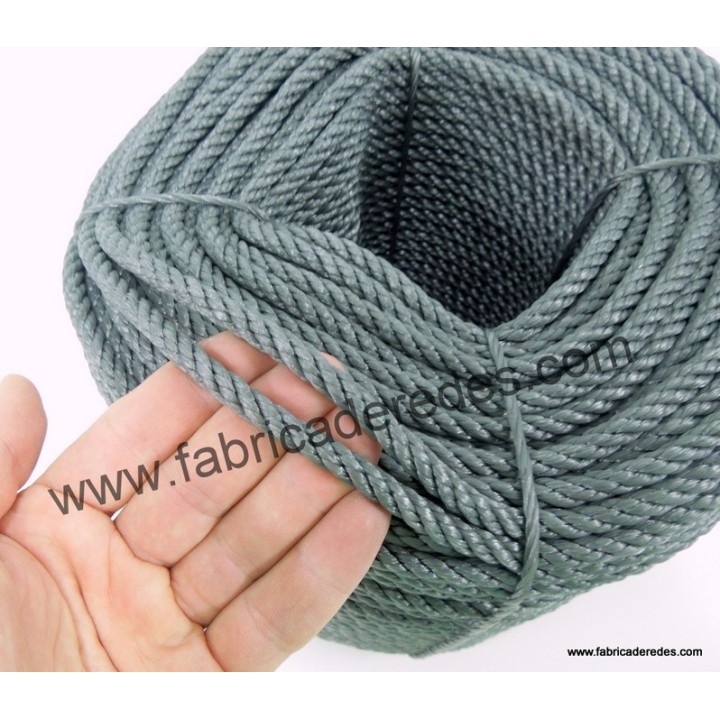Cuerda polietileno 7mm x 200 metros Gris