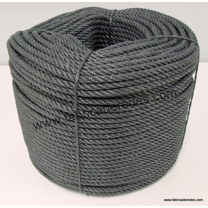 Cuerda polietileno 7mm x 200 metros Gris