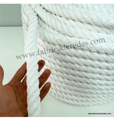Corde conçue sous forme de tresse en nylon blanc 20 mx 6 mm