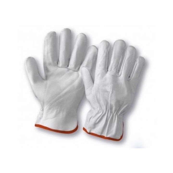 Guante Piel Flor Bovino Gris