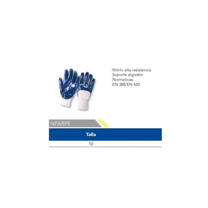 Guante Nitrilo Profesional Alta Resistencia Puño Elástico