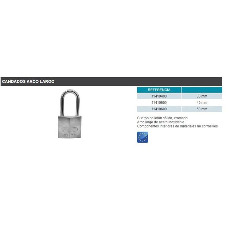 Candados arco largo inox
