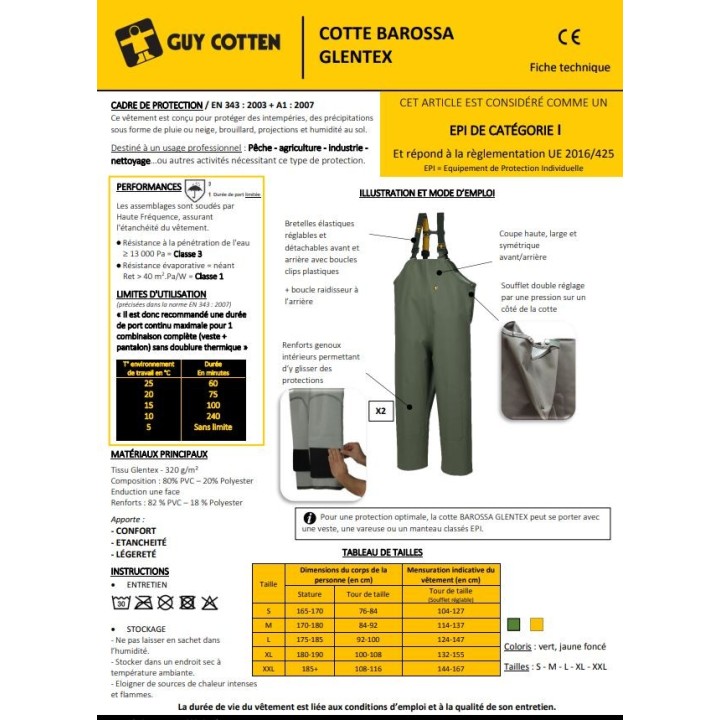 COTTE BAROSSA GLENTEX VERT