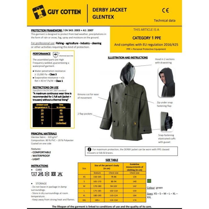 DERBY JACKET GLENTEX FABRIC GREEN