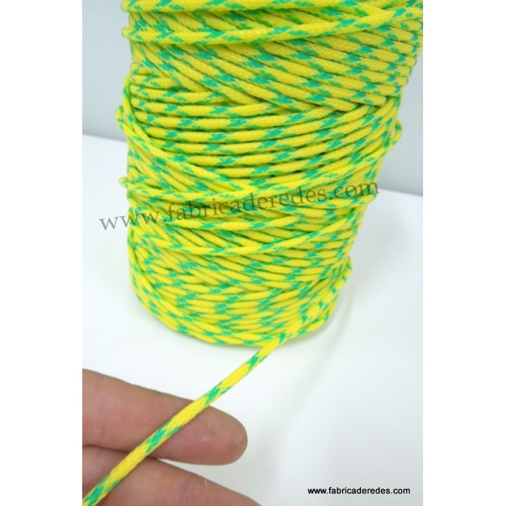 Filo in polietilene intrecciato di 3mm giallo-verde