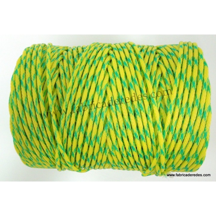 Fio de polietileno trançado de 3 mm Amarelo- Verde