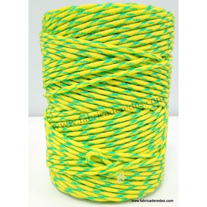 Filo in polietilene intrecciato di 3mm giallo-verde