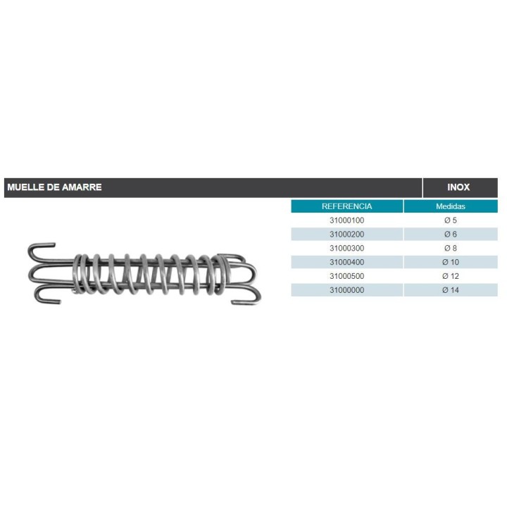 Muelle de amarre inoxidable 316 AISI